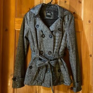 EUC size Large thick, warm, & soft Double breasted winter coat with hood